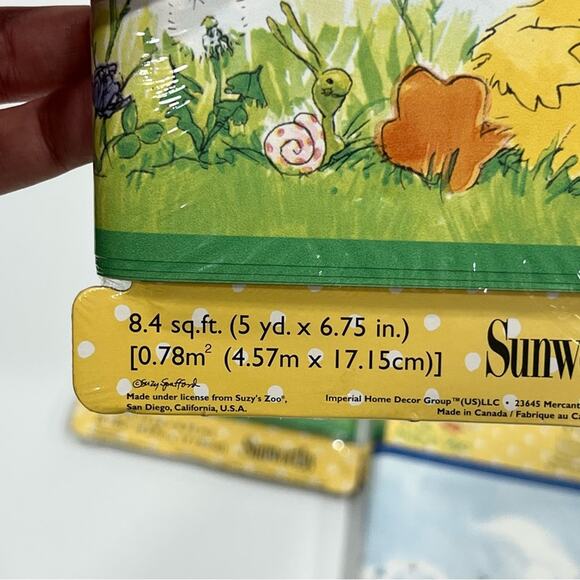 Little Suzy's Zoo Wallpaper Border Prepasted 5 Yd x 6.75" Sunworthy Sealed x5 - Picture 5 of 5
